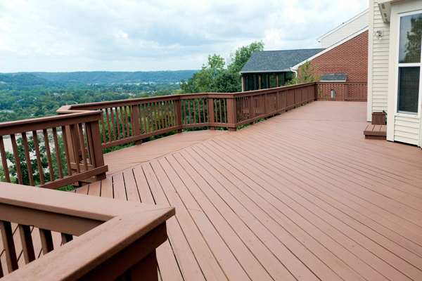 A residential deck