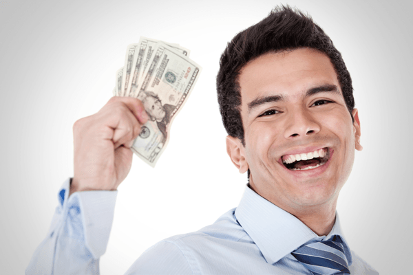 A person holding money
